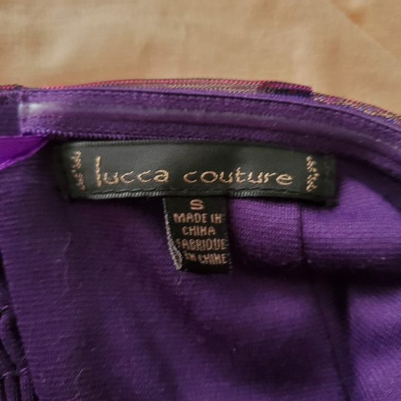 Lucca Couture Urban Outfitters UA Iridescent Purple Shift Mini Dress Strapless - Picture 5 of 11